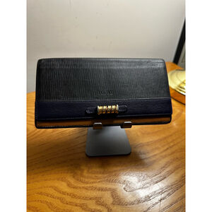 Loewe Black, Brown and Blue Leather Long Flap Wallet